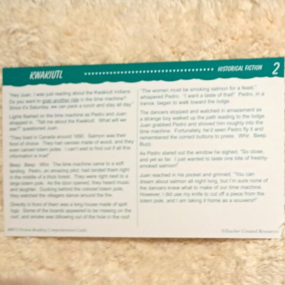 EUC ~ Fiction Reading Comprehension Cards for 3rd Grade - Picture 9 of 16